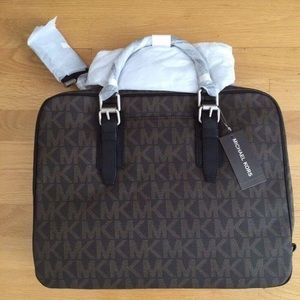 Leather Micheal kors canvas briefcase